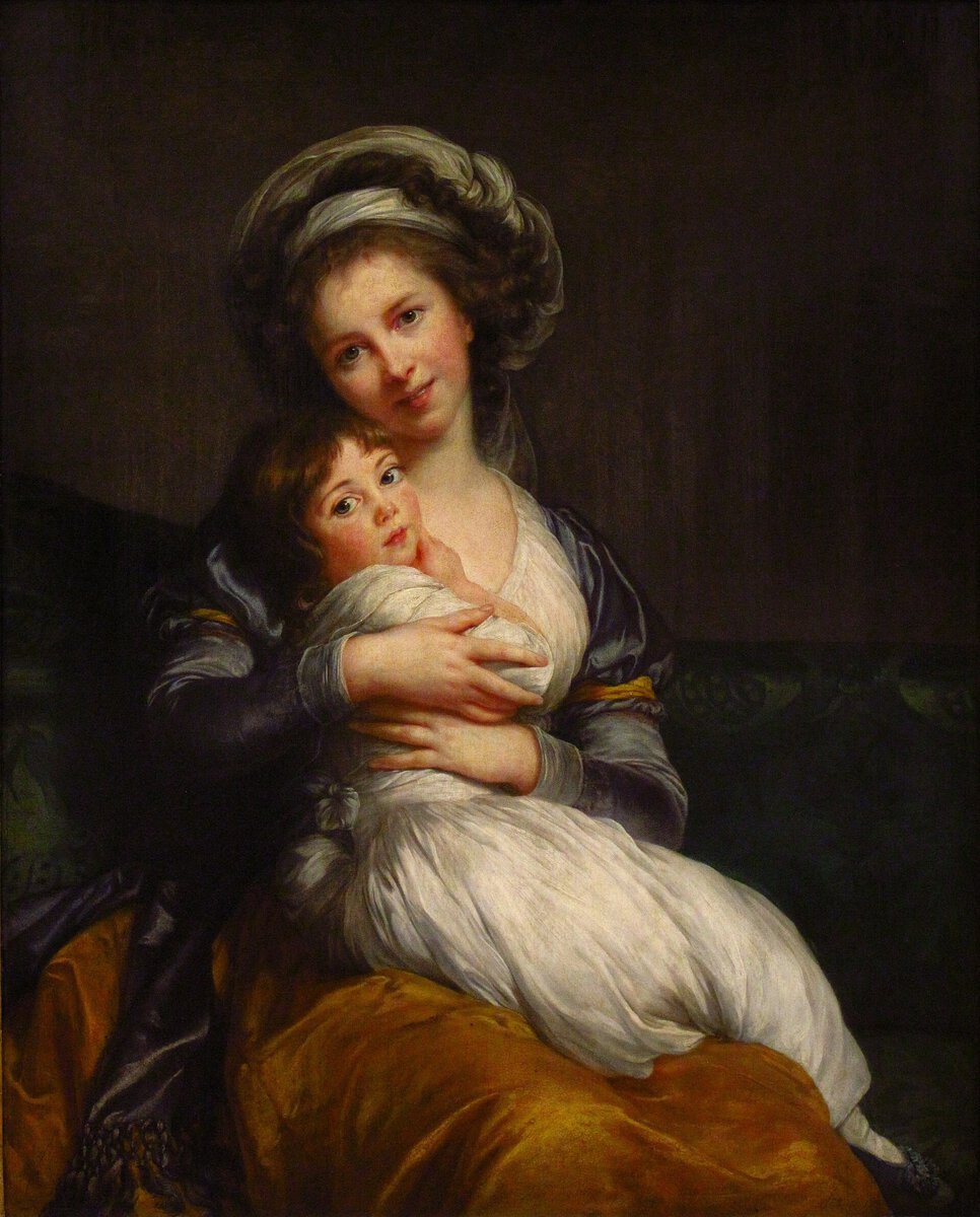 Élisabeth Vigée Le Brun'ün kızı Julie'yi kucağında tuttuğu otoportresi (1786)