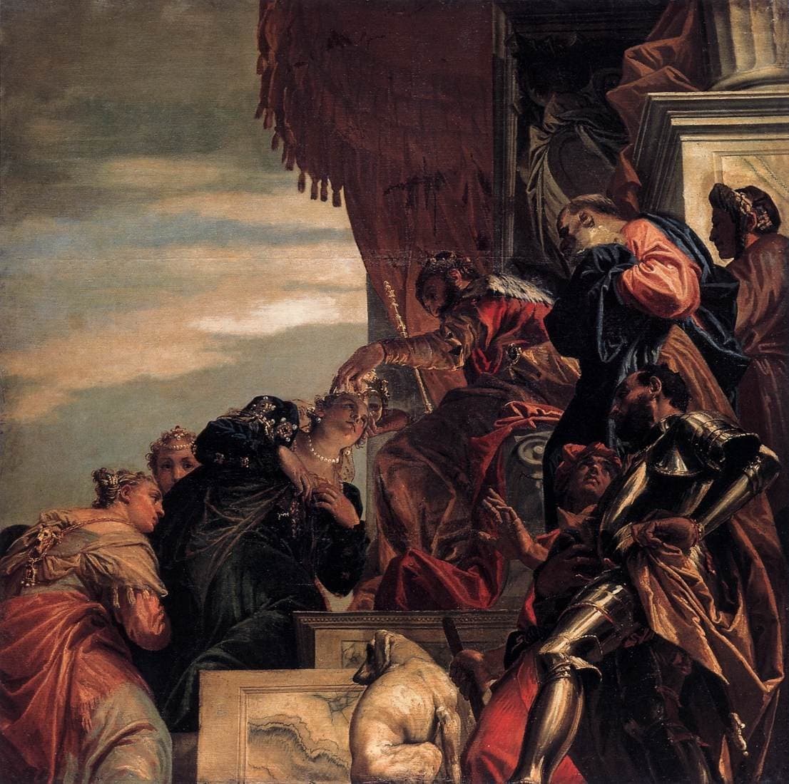 Veronese'nin San Sebastiano tavanındaki Esther'in taç giyişi sahnesi