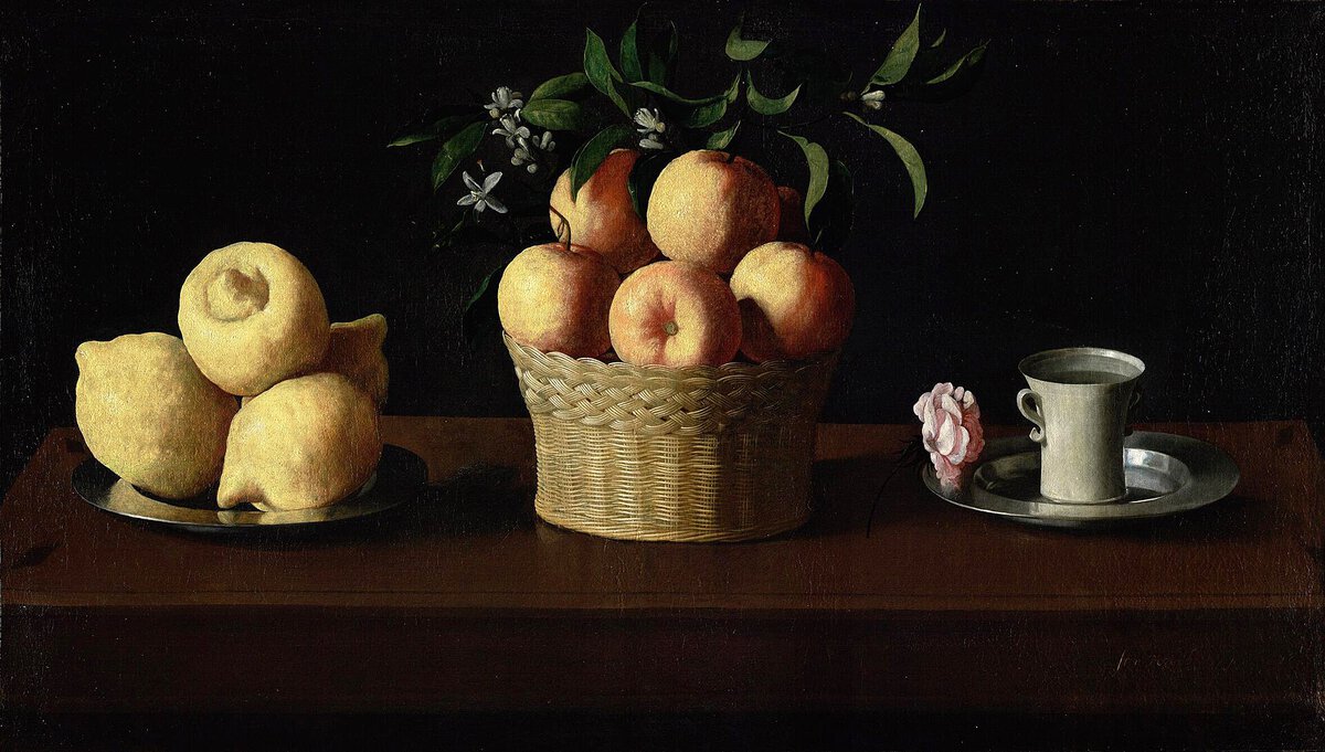 Limonlar, Portakallar ve Gül ile Natürmort, Francisco de Zurbaran, 1633