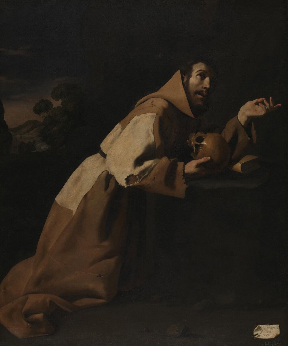 Tefekkür Halinde Aziz Francesco tablosu, Francisco de Zurbaran, 1639